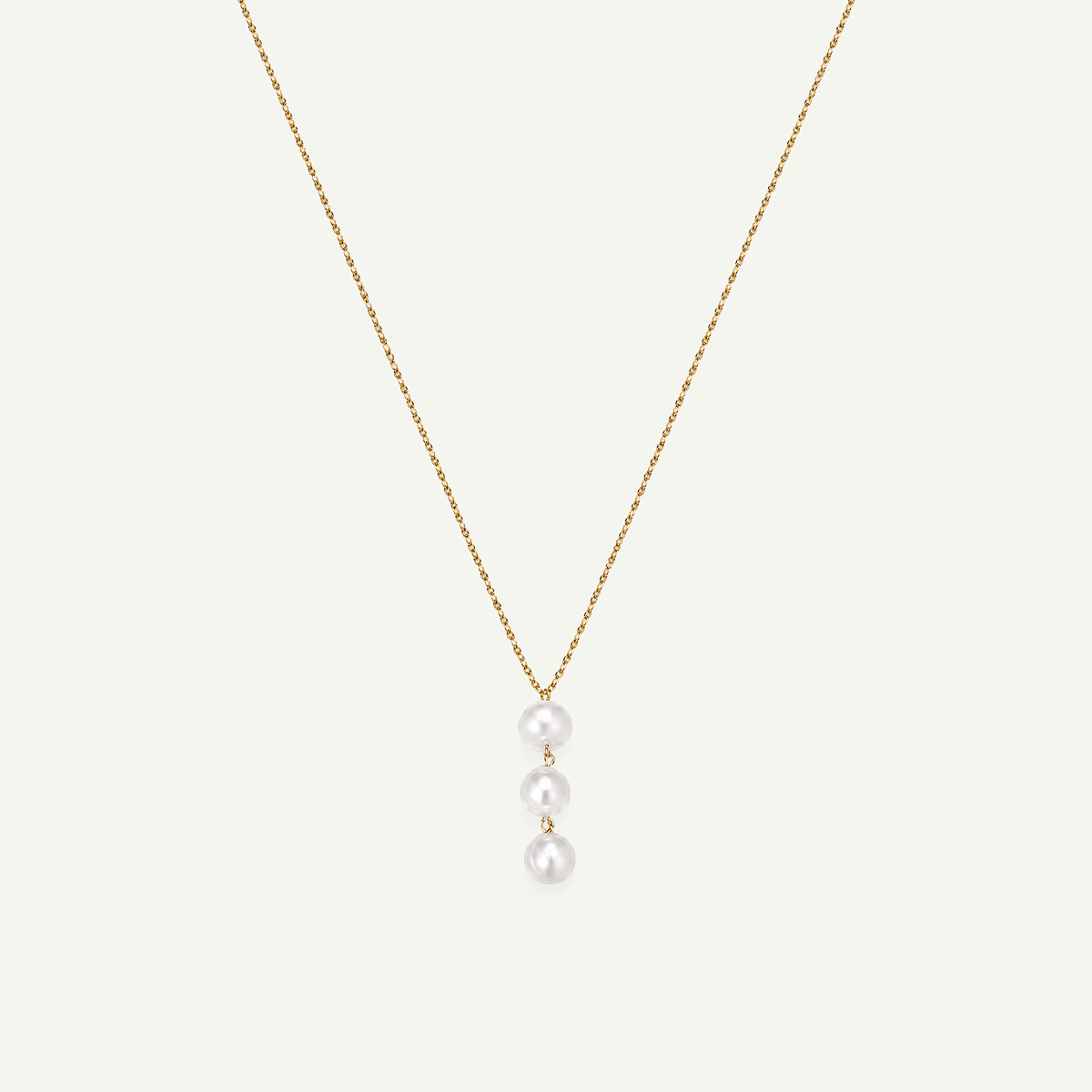 Leia White Pearl Necklace, Gold