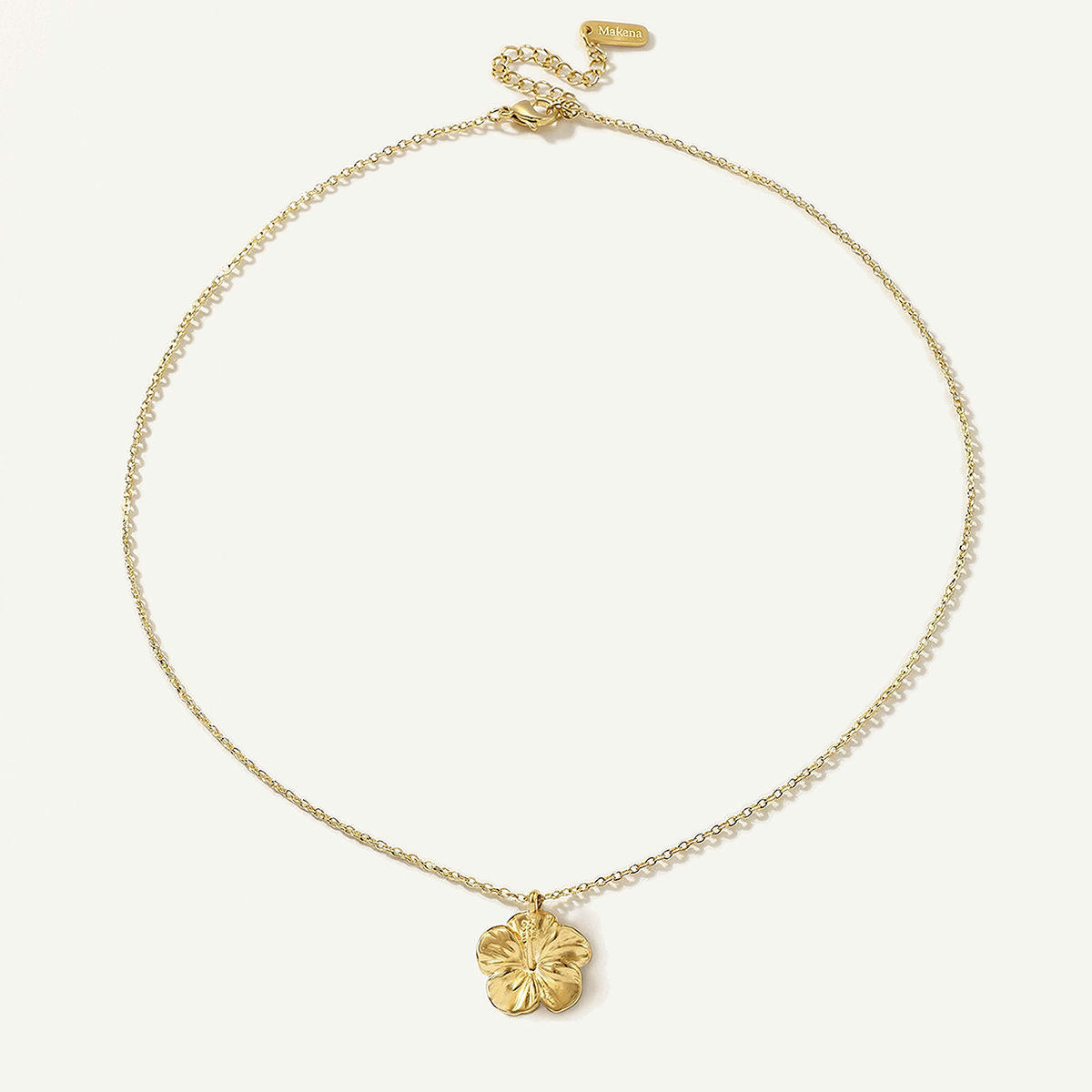 Hibiscus Necklace, Gold