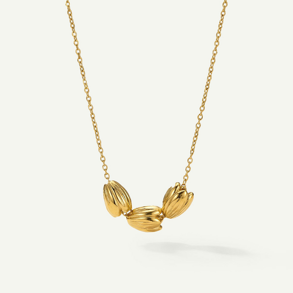 Pikake Bead Necklace. Gold