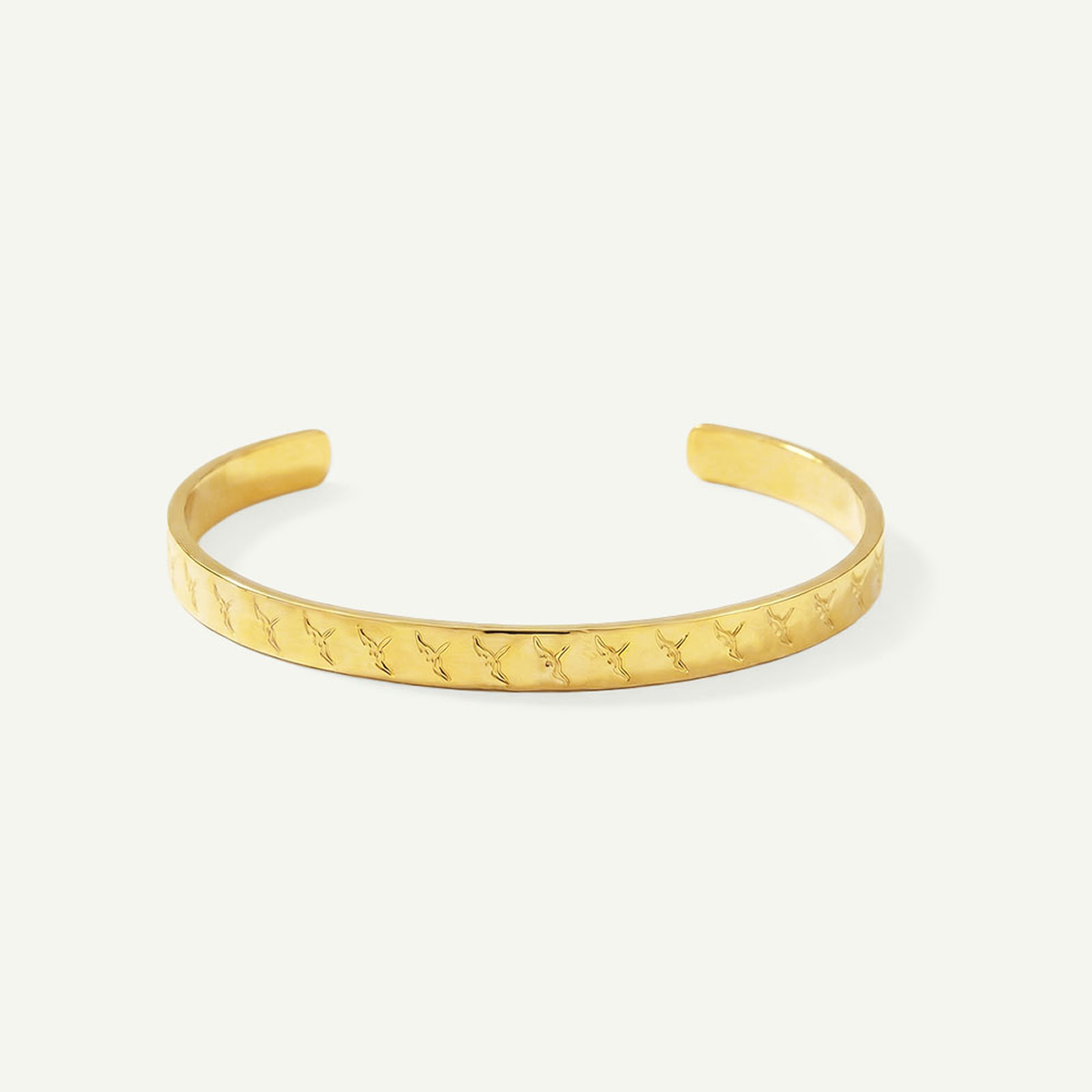 Iwa Bird Hammered Imprint Cuff, Gold