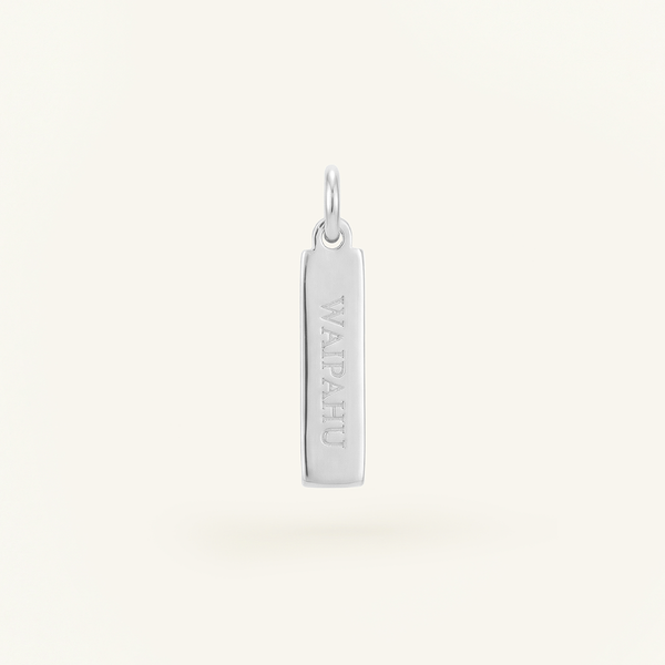 Waipahu Rectangle Charm Silver