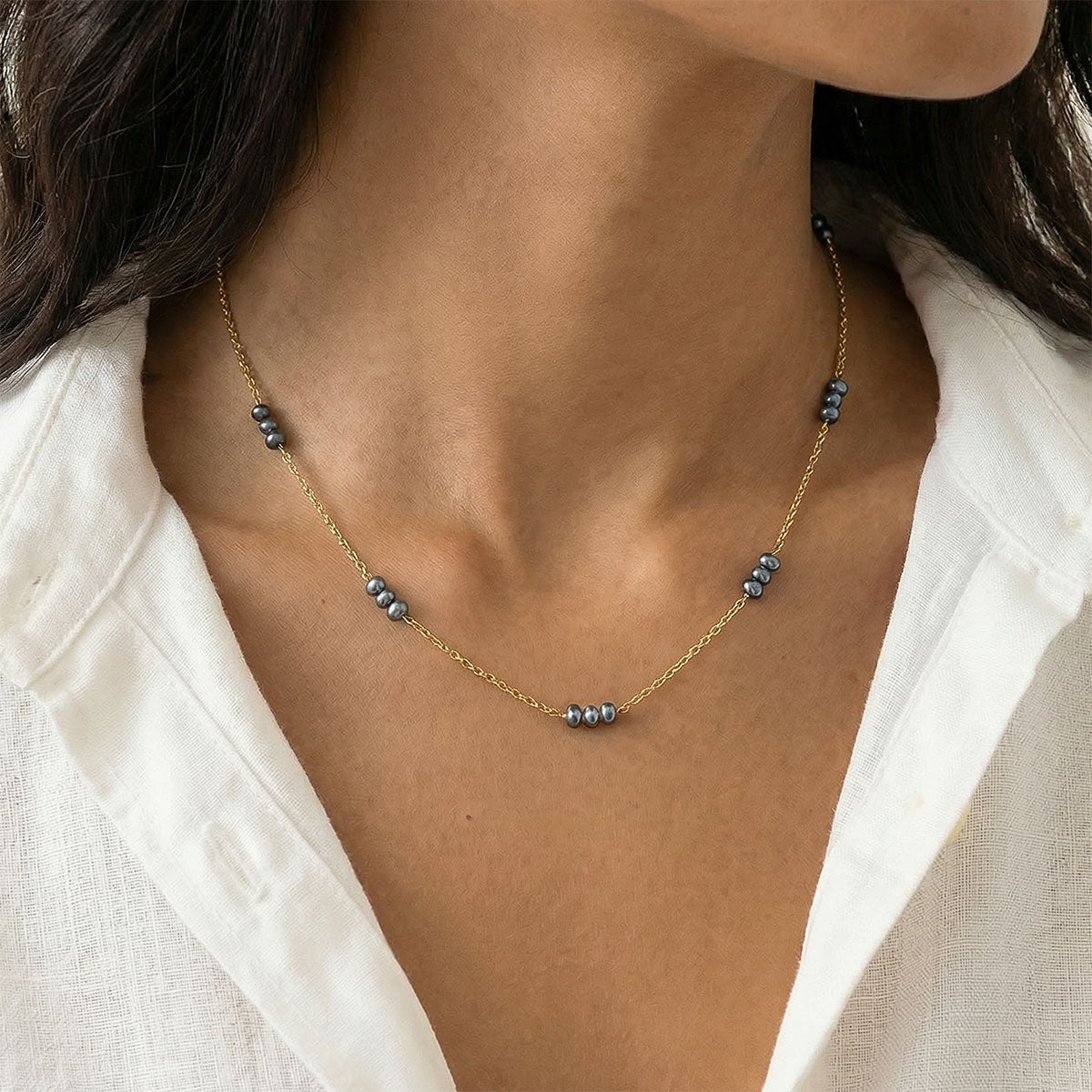 Lilia Dark Pearl Necklace