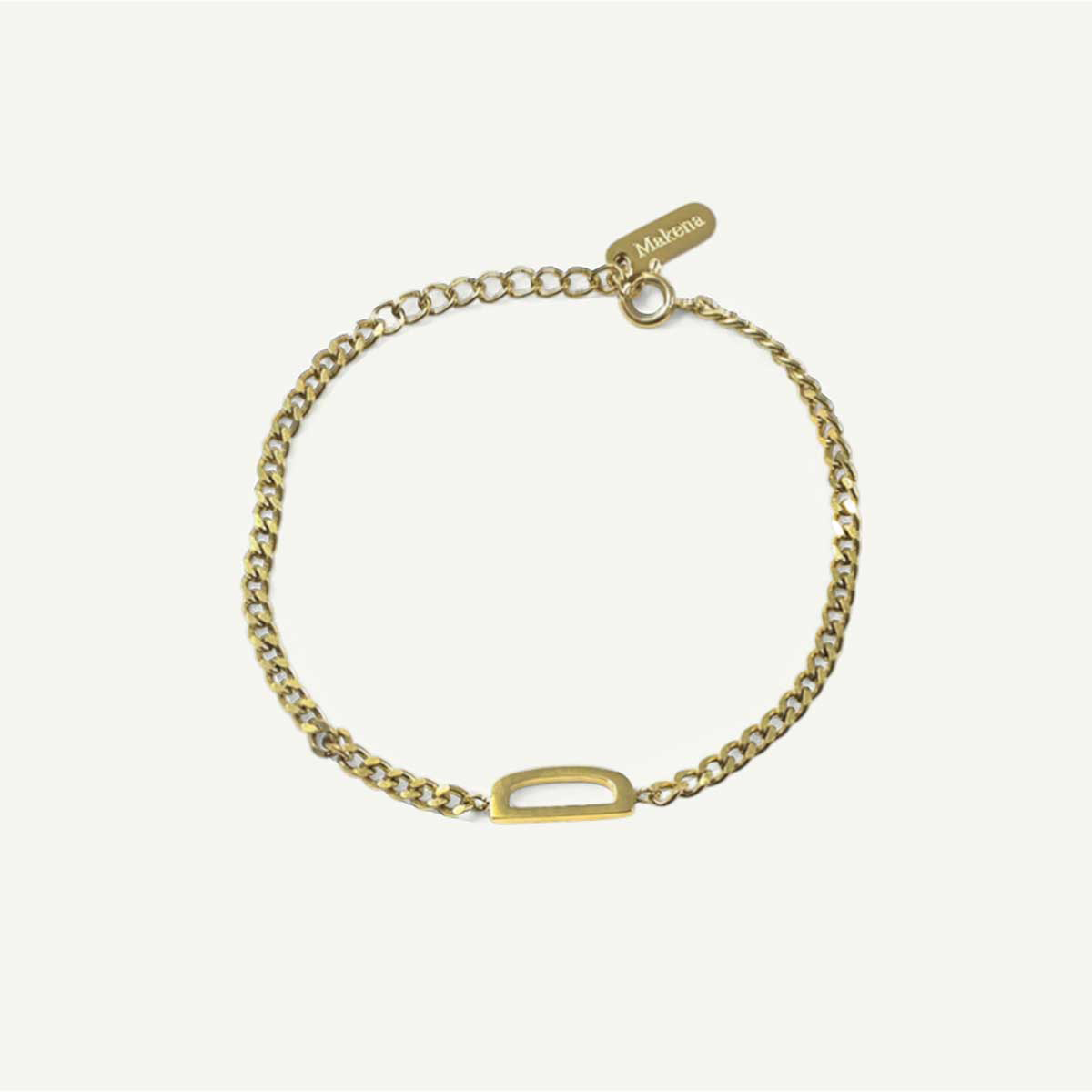 Monogramed Curb Chain Bracelet