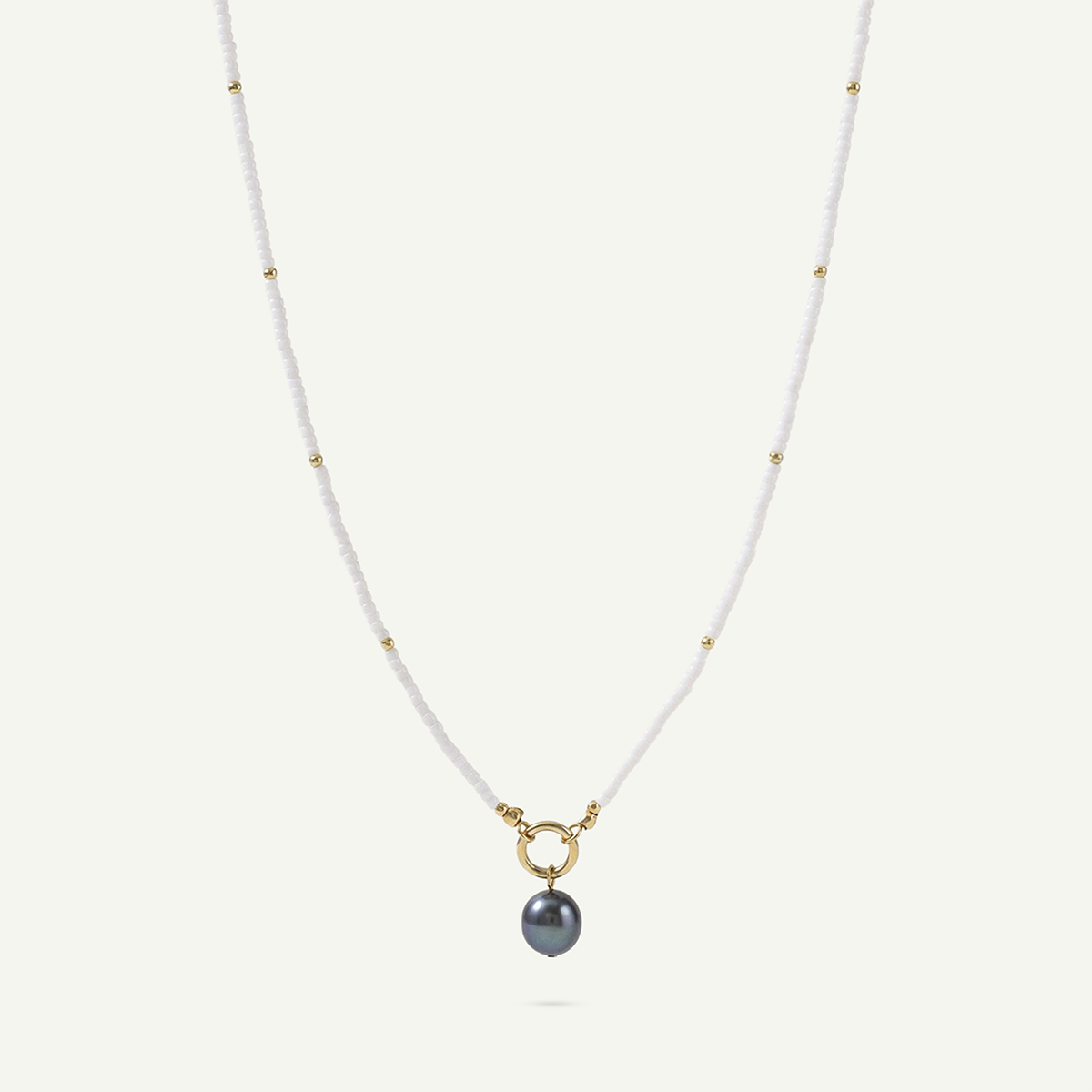 Atiri Beaded Pearl Necklace, Gold