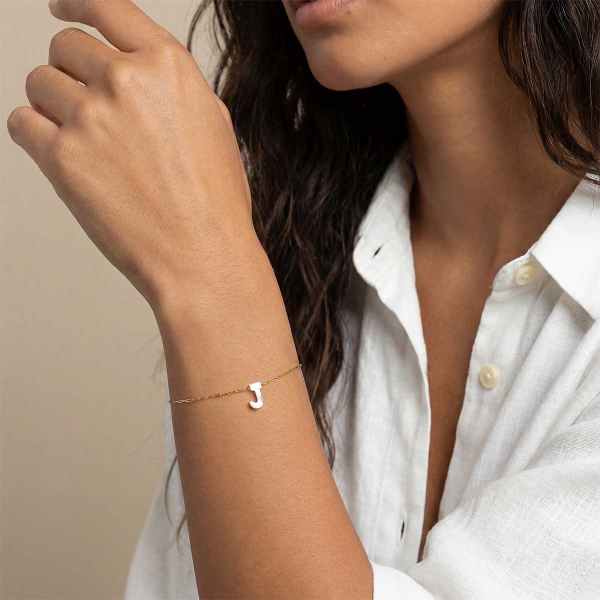 Monogram Mother of Pearl Bracelet