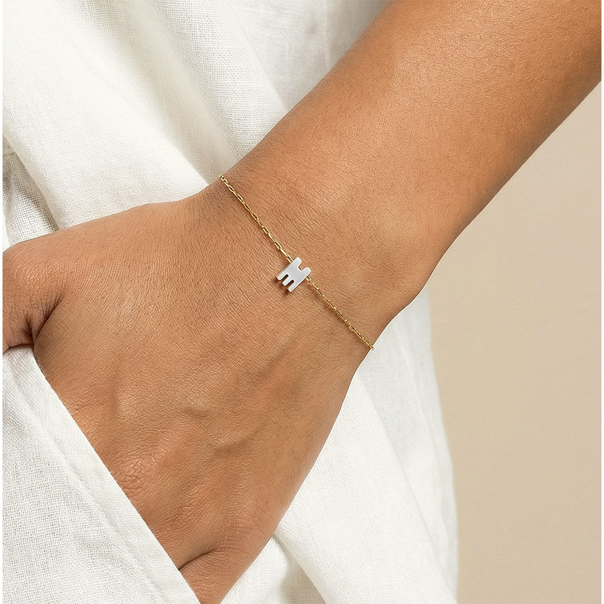 Monogram Mother of Pearl Bracelet