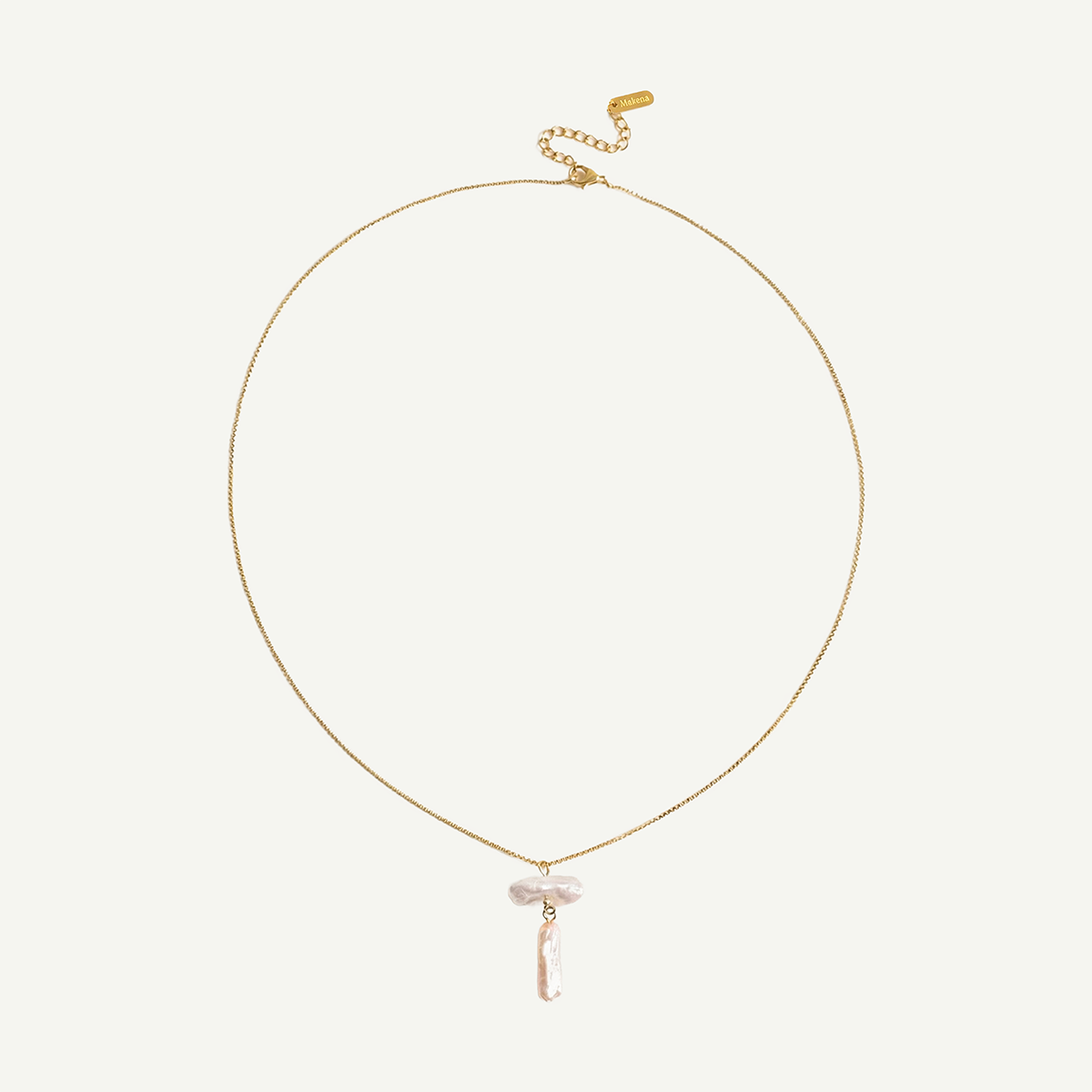 Cayla Pearl Drop Necklace, Gold