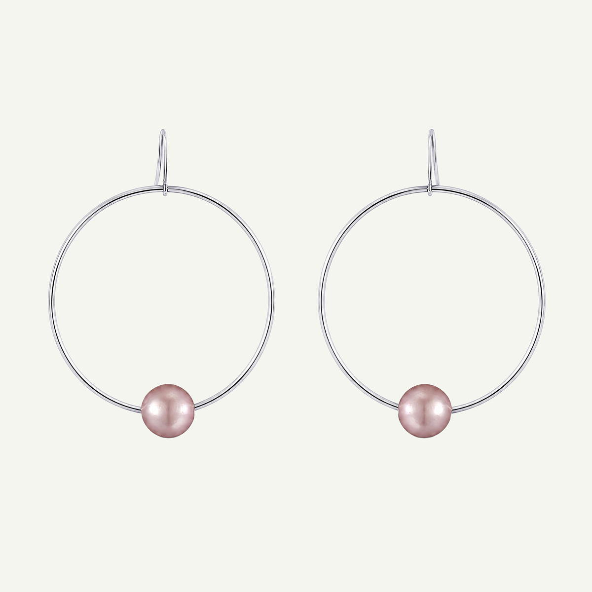 Hana Pink Pearl Hoops