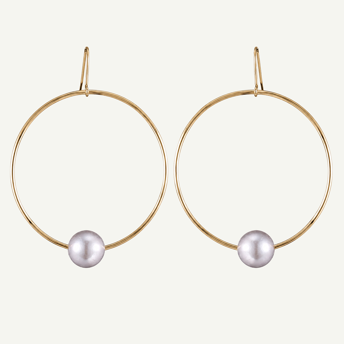 Hana Grey Pearl Hoops