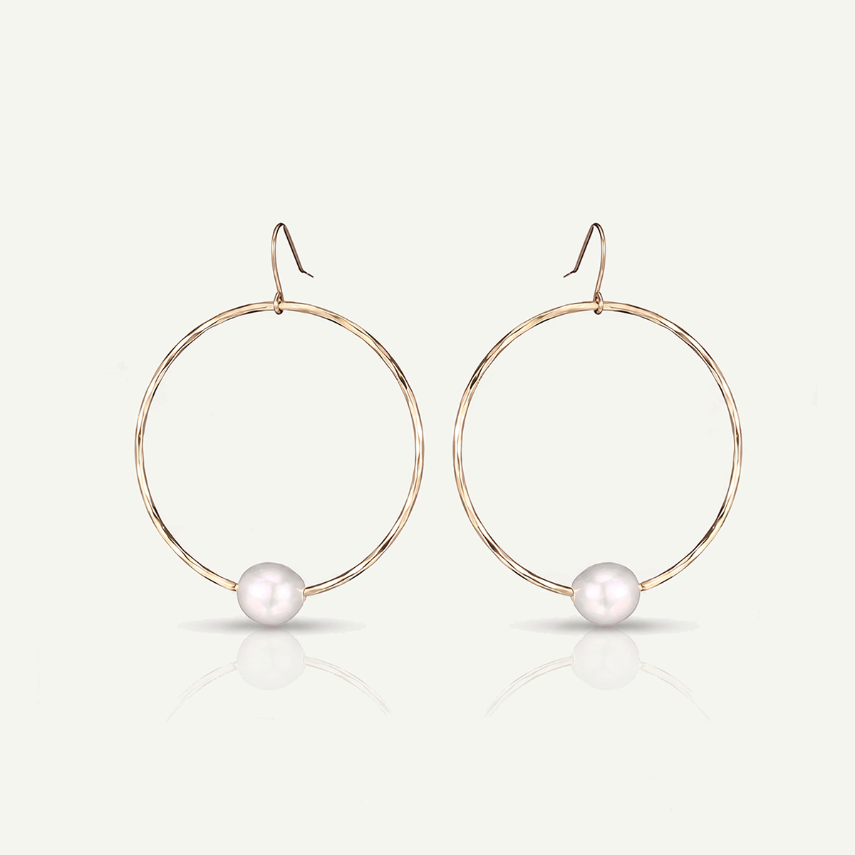 Hana White Pearl Hoops