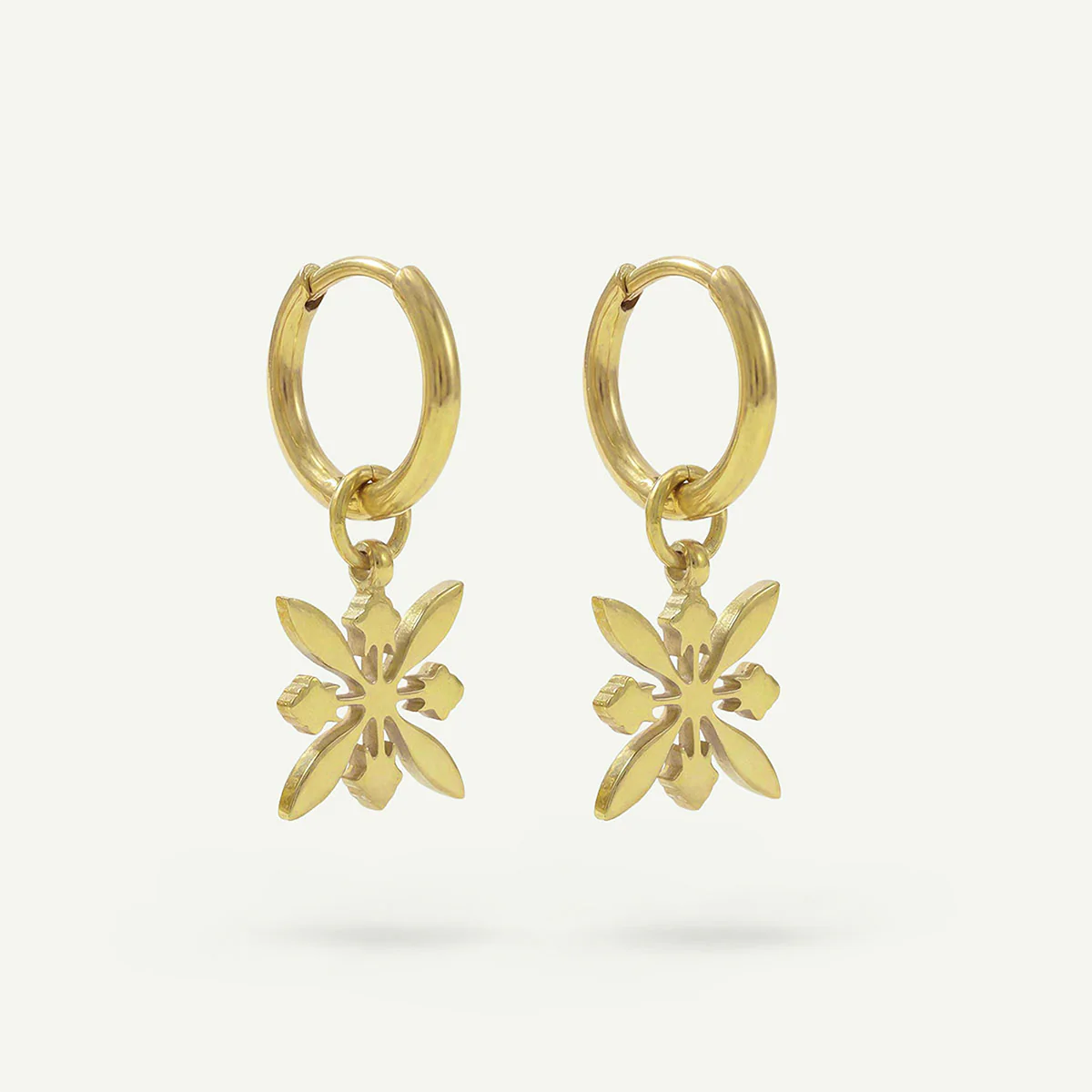 Protea Quilt Mini Hoops, Gold