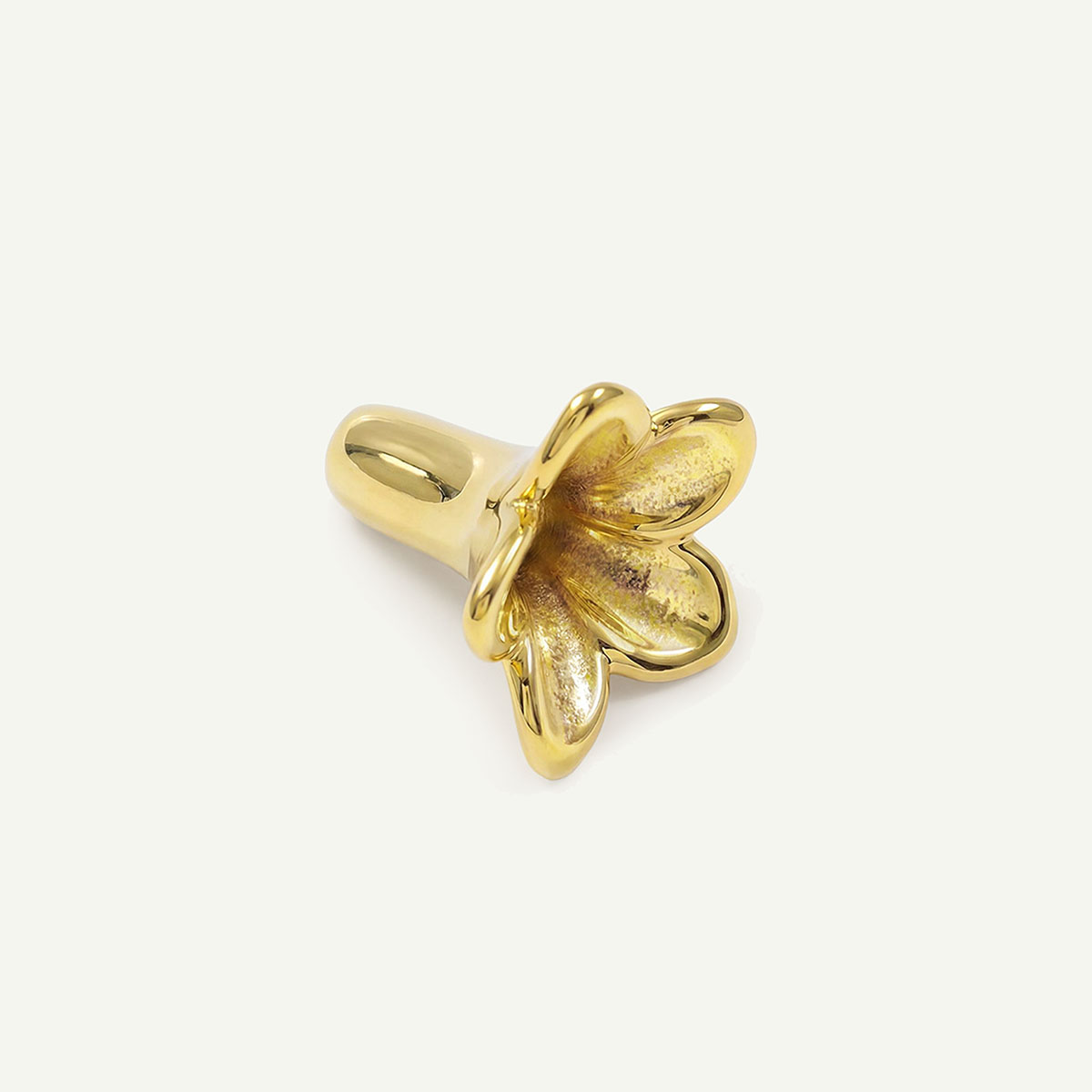 Plumeria Bead Charm, Gold