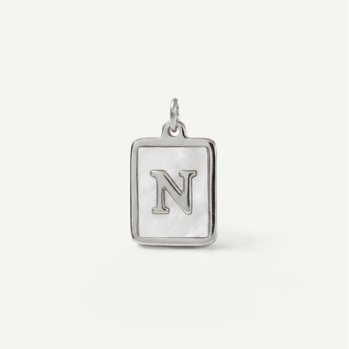 MOP Rectangle Monogram Letter Charm