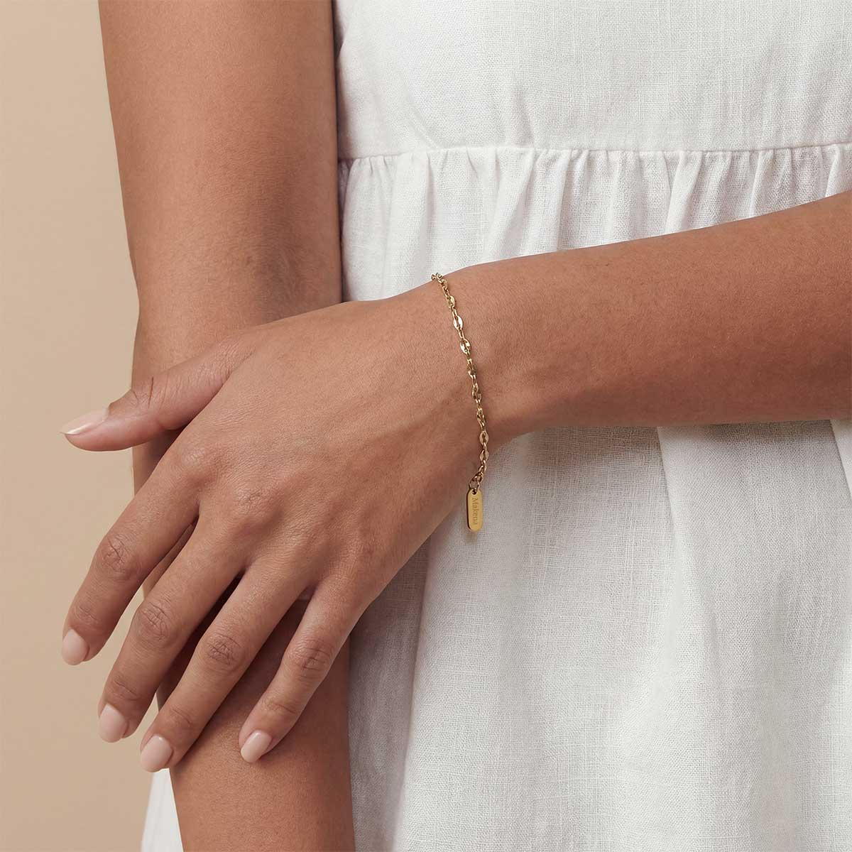 Sequin Mirror Chain Bracelet, Gold