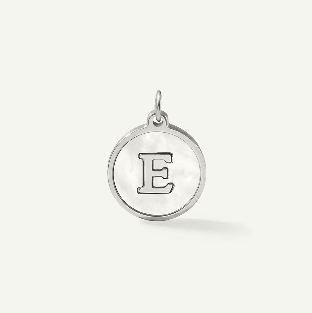 MOP Circle Monogram Letter Charm