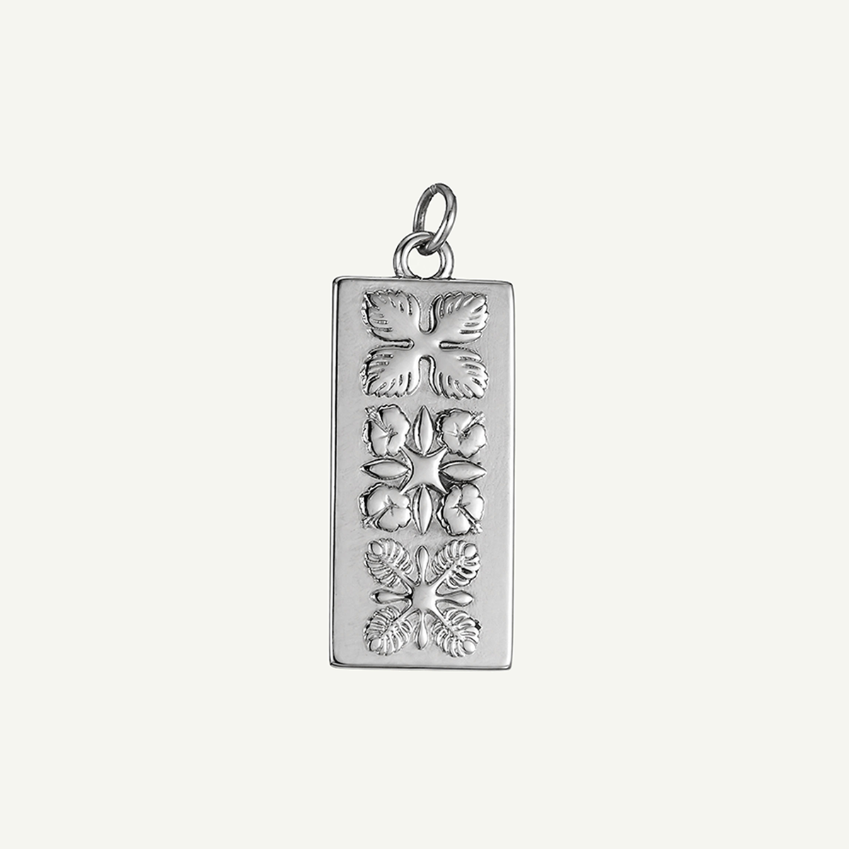 Mixed Quilt Long Rectangle Pendant