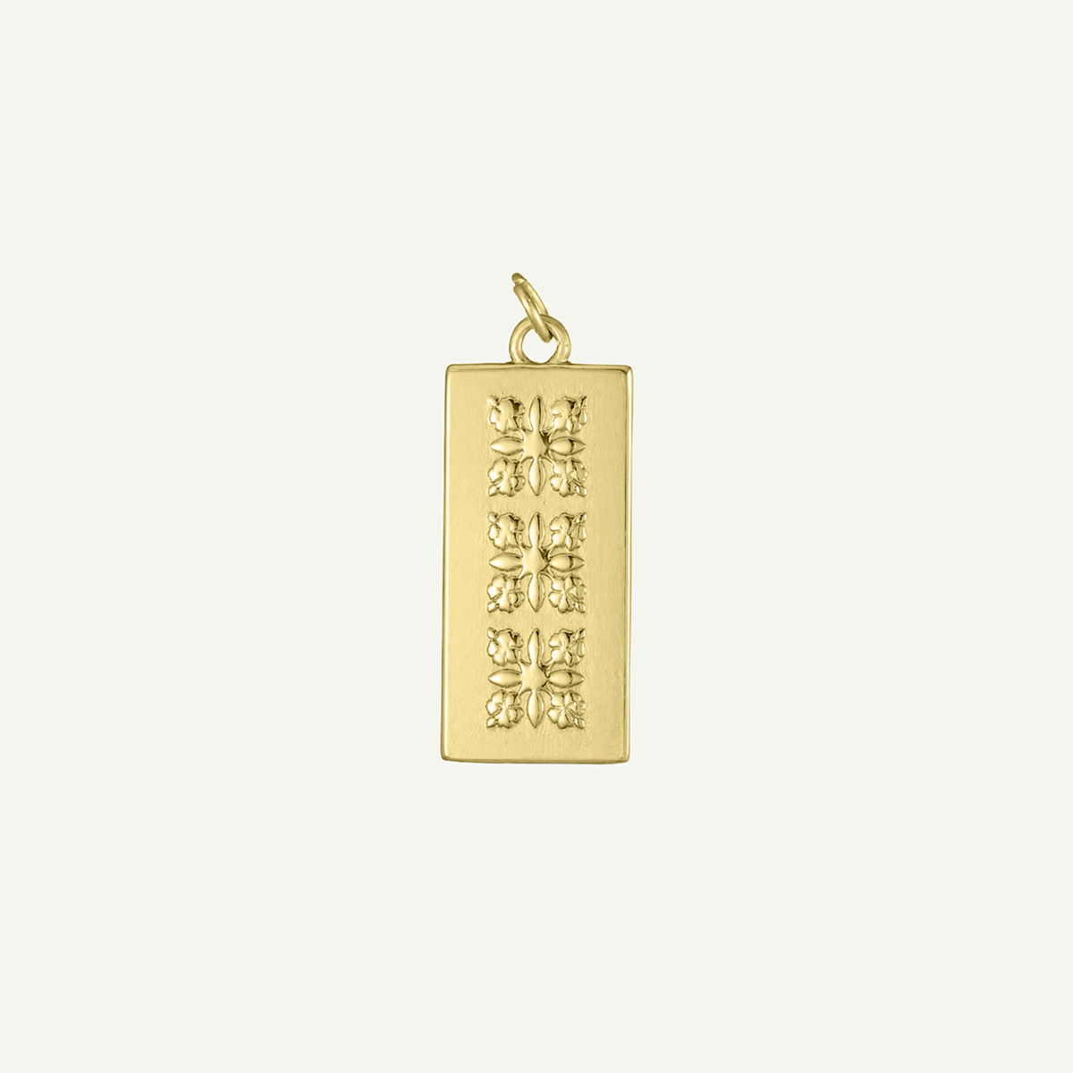 Hibiscus Quilt Long Rectangle Pendant