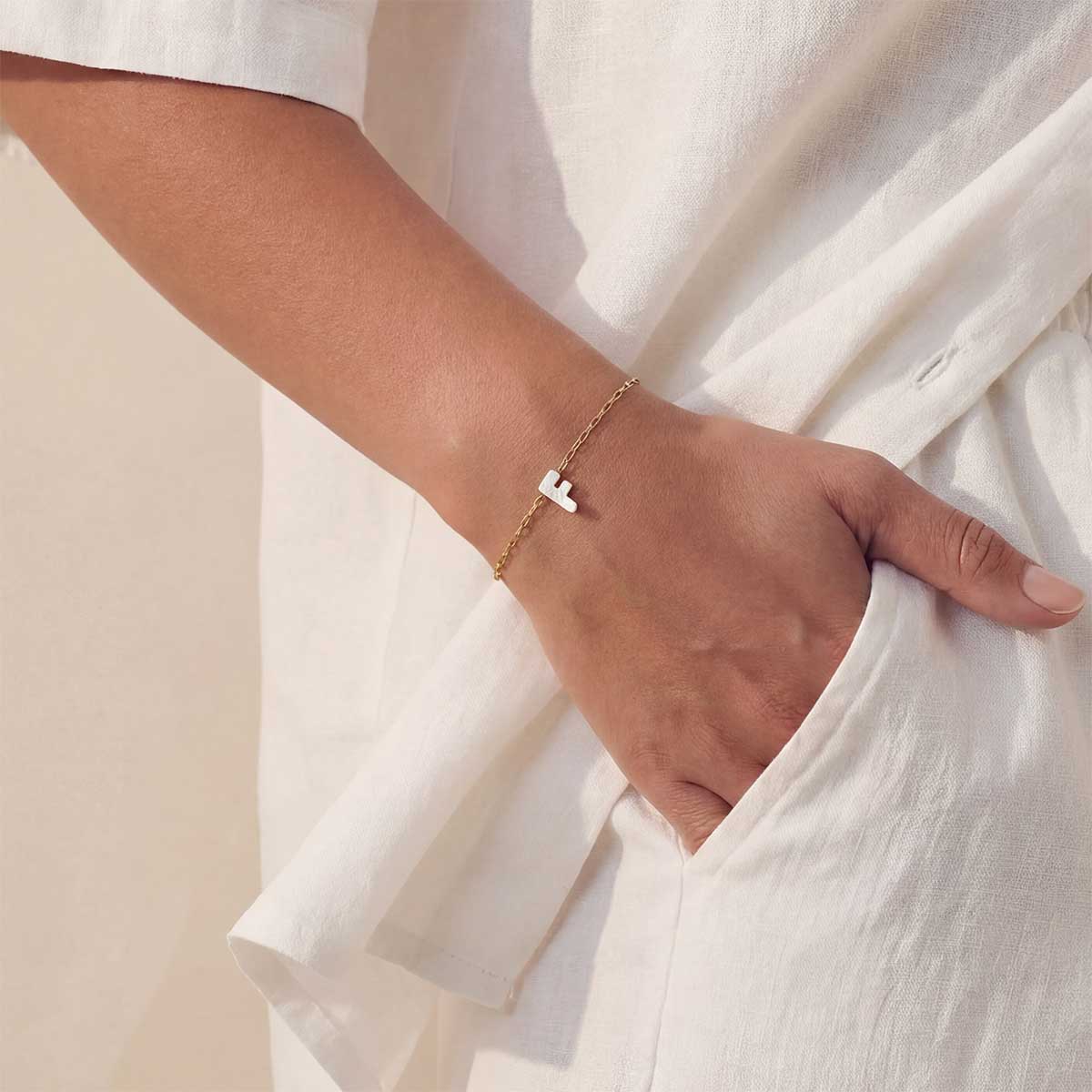 Monogram Mother of Pearl Bracelet