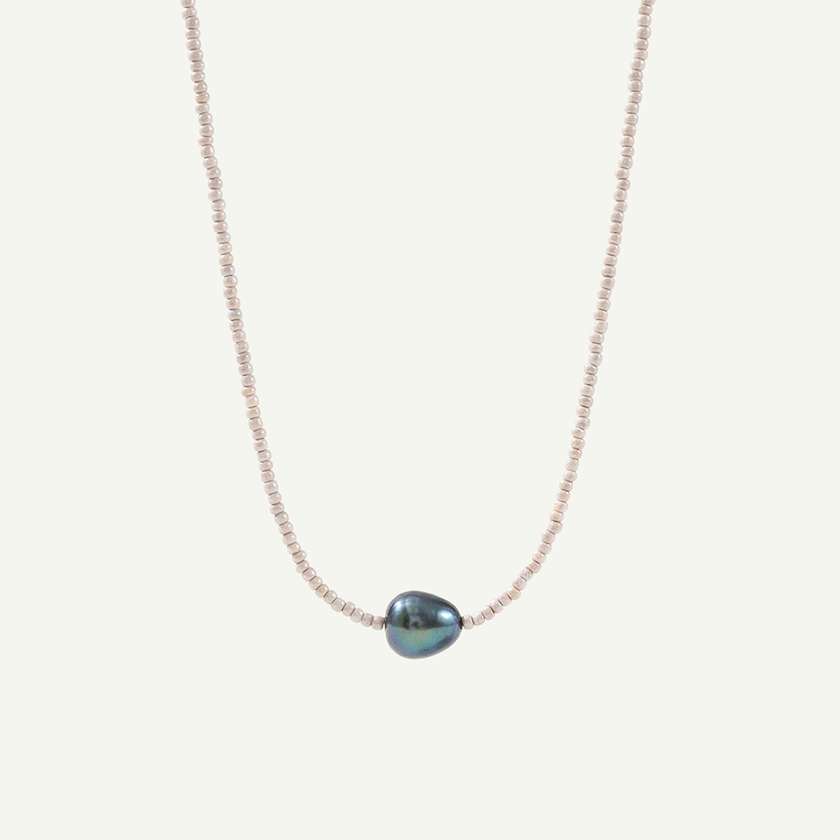 Mia Beaded Dark Pearl Necklace