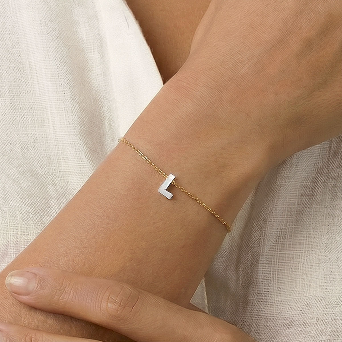 Monogram Mother of Pearl Bracelet