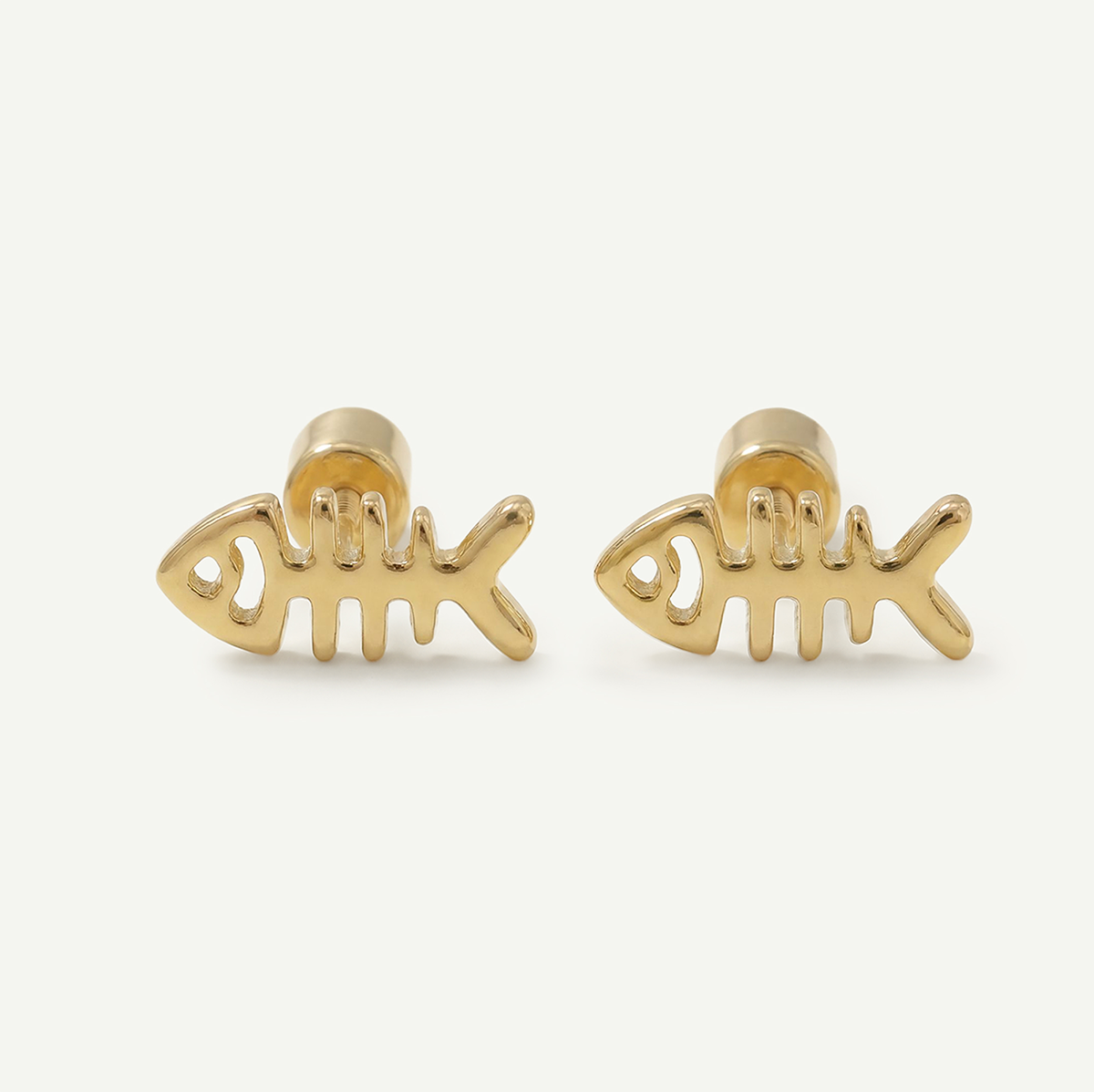 Mini Fish Studs, Gold