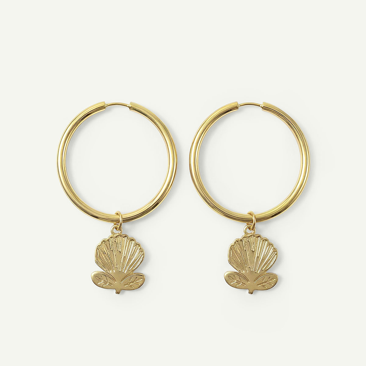 ‘Ōhi‘a Lehua Large Hoops, Gold