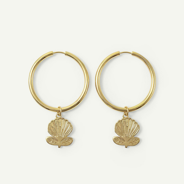 ‘Ōhi‘a Lehua Large Hoops, Gold