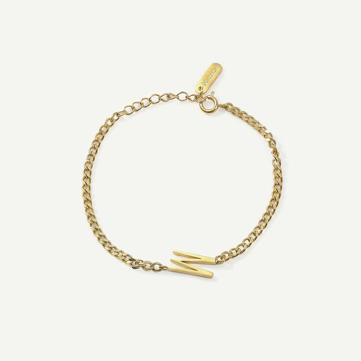 Monogramed Curb Chain Bracelet