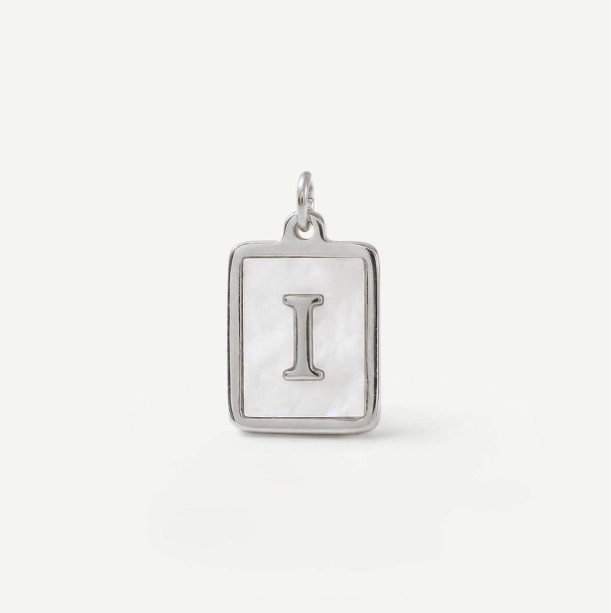 MOP Rectangle Monogram Letter Charm
