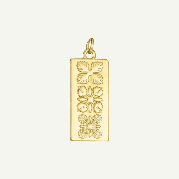 Mixed Quilt Long Rectangle Pendant