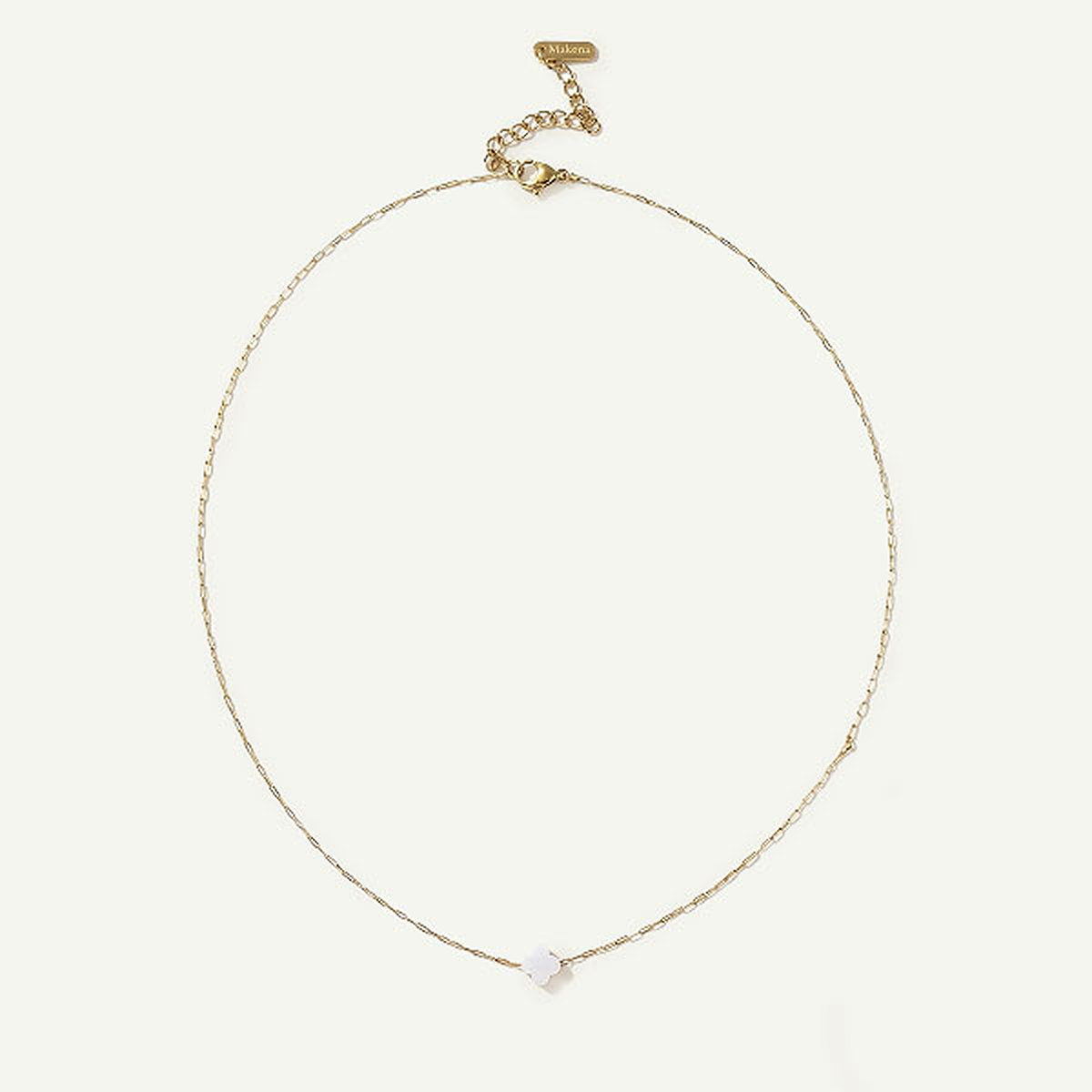 Mother of Pearl Cross Necklace, Gold