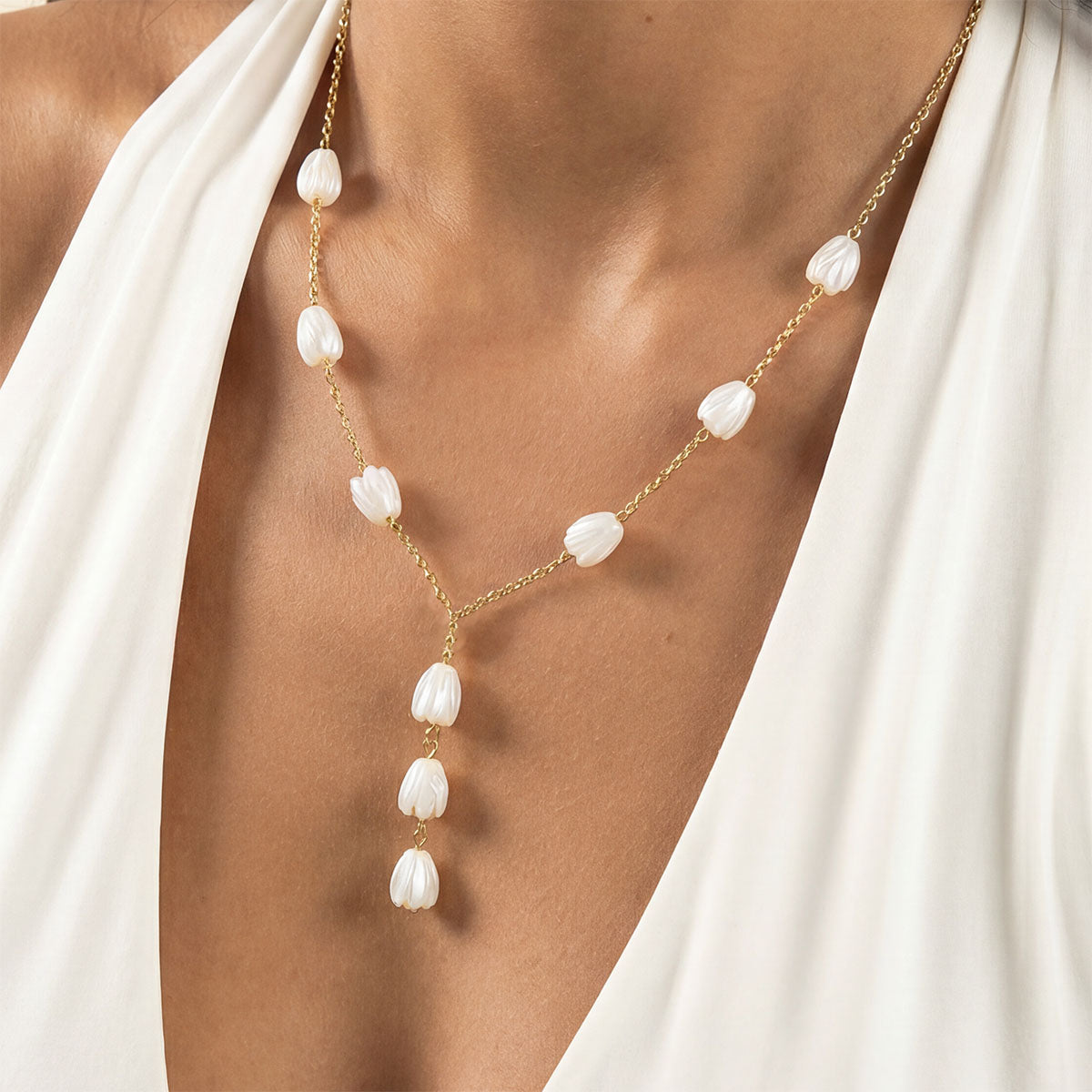 Pikake Bloom Necklace, Gold