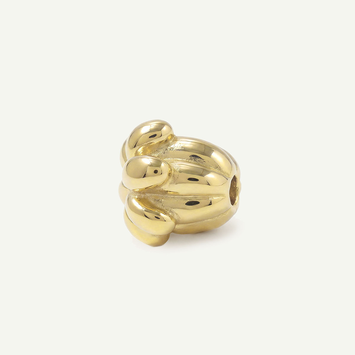 Crown Flower Bead Charm, Gold