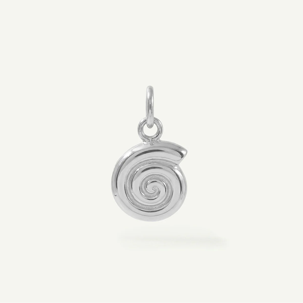 12mm Spiral Stone Charm, Silver