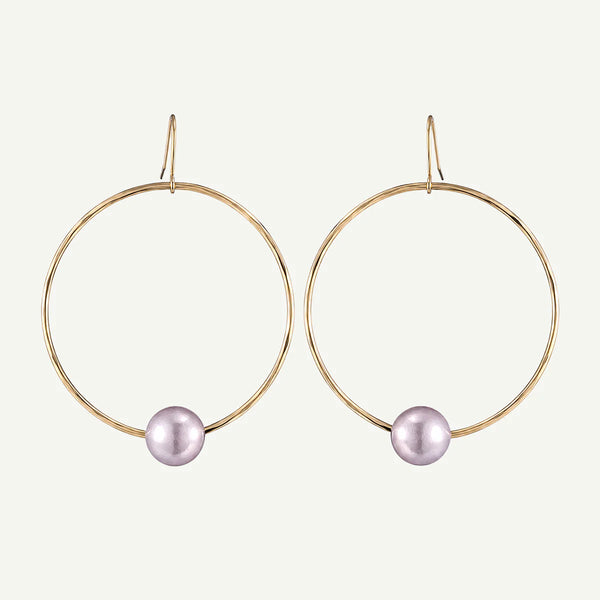 Hana Pink Pearl Hoops