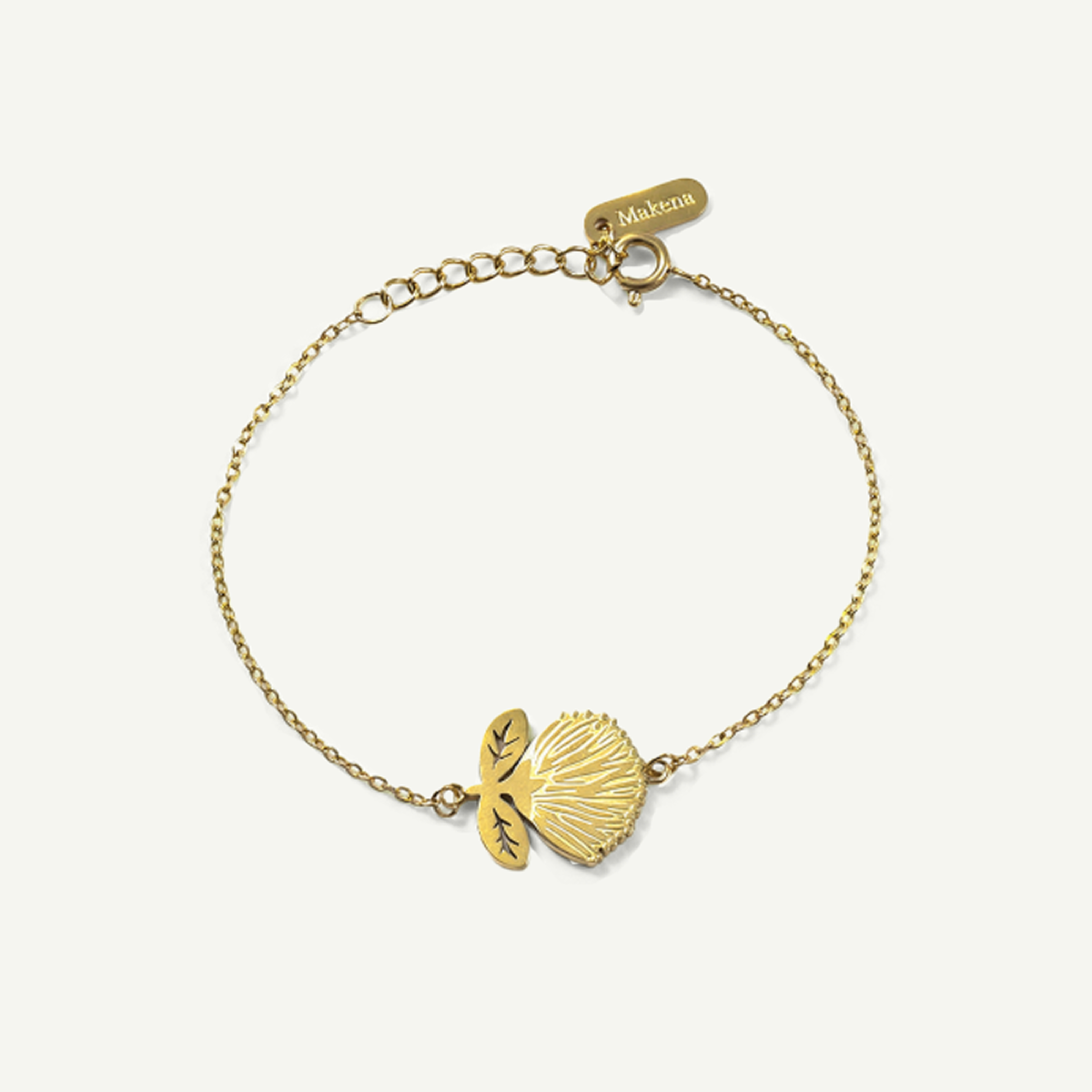 Large ‘Ōhi‘a Lehua Bracelet, Gold