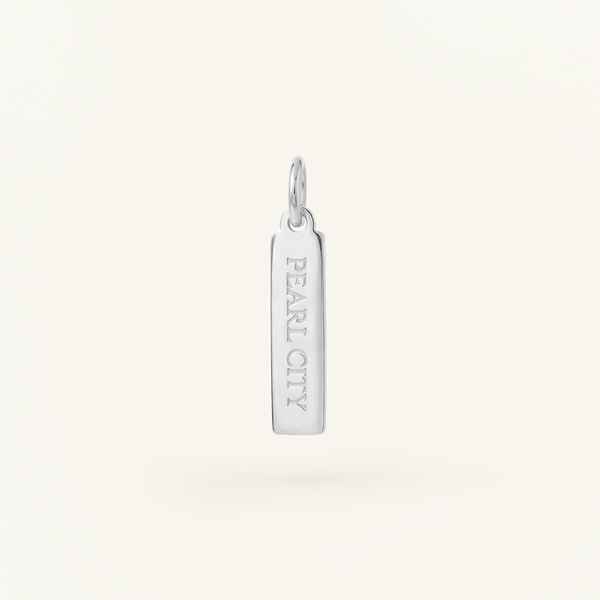Pearl City Rectangle Charm Silver