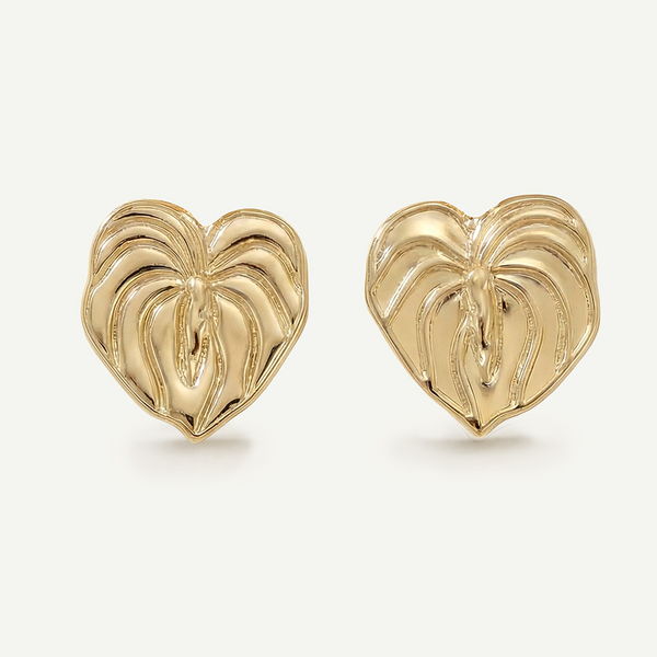 Anthurium Studs, Gold