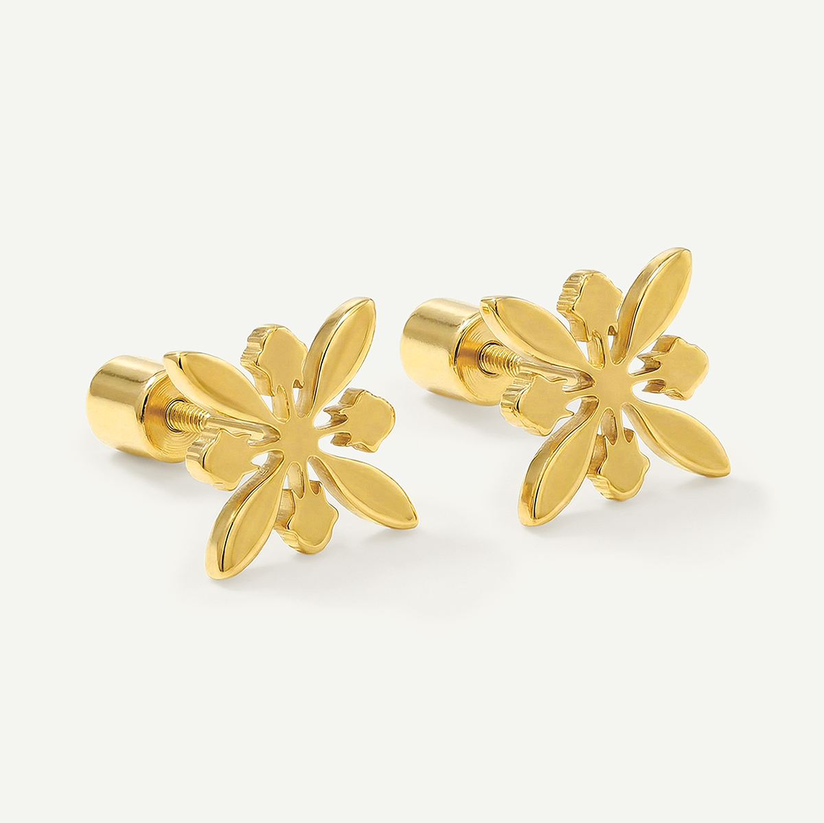 Protea Quilt Studs, Gold
