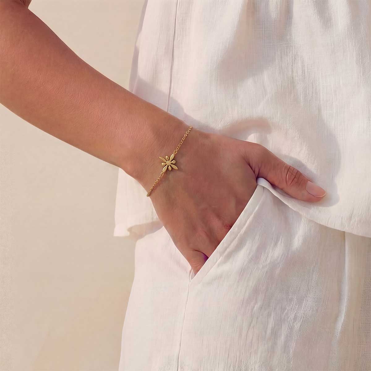 Protea Quilt Bracelet, Gold
