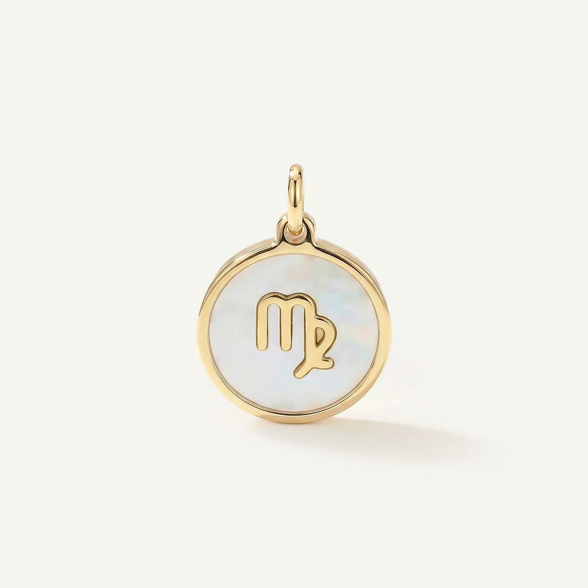 MOP Circle Zodiac Charm