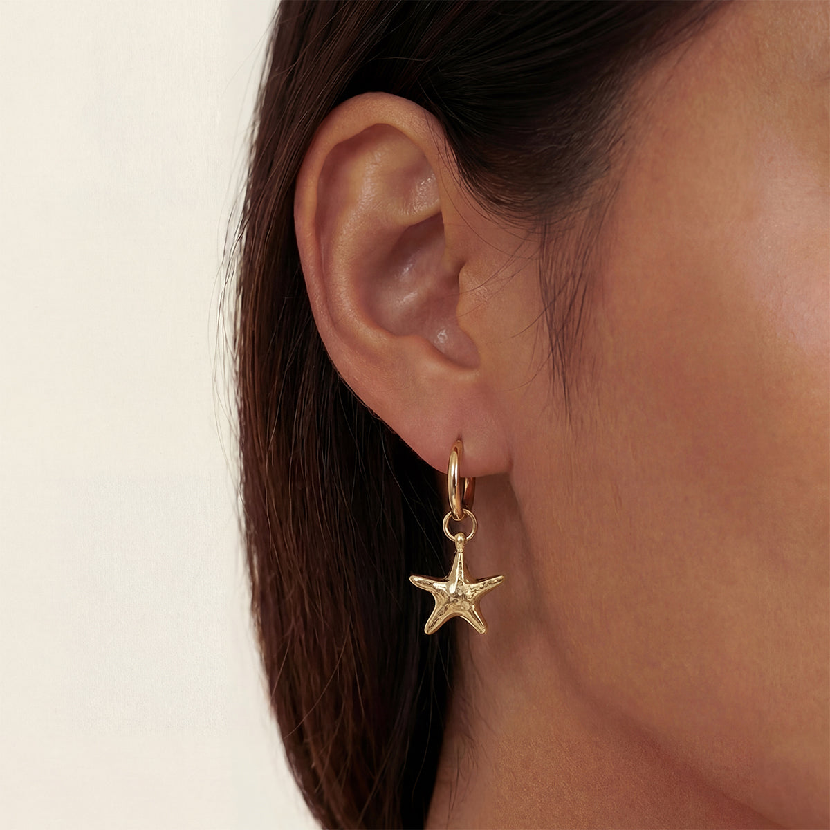 Starfish Mini Hoops, Gold
