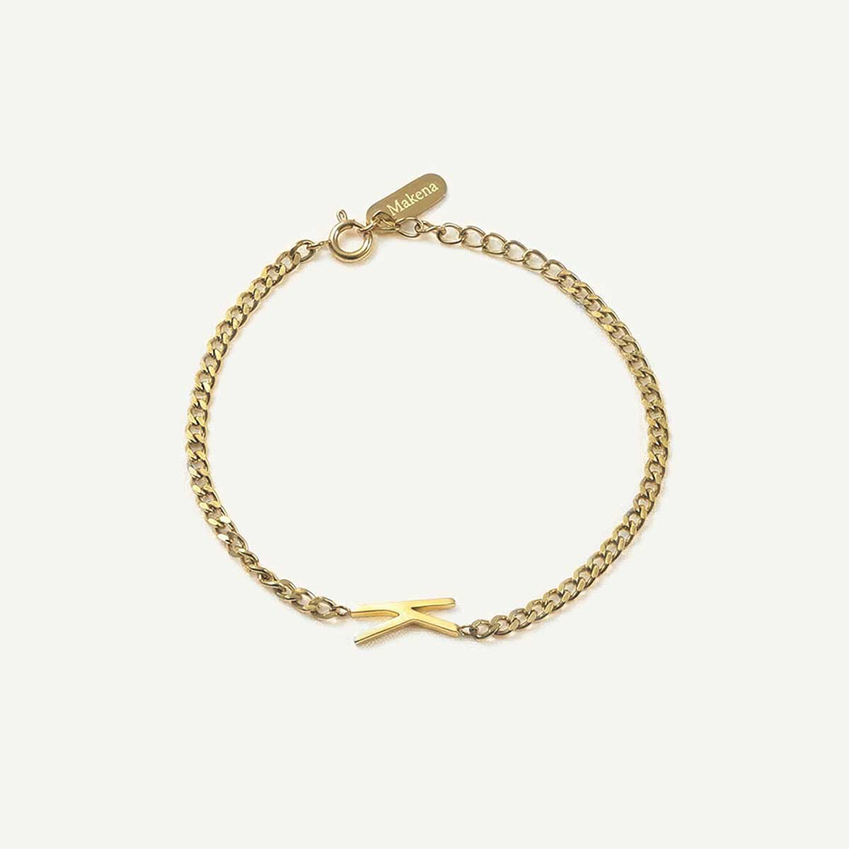 Monogramed Curb Chain Bracelet