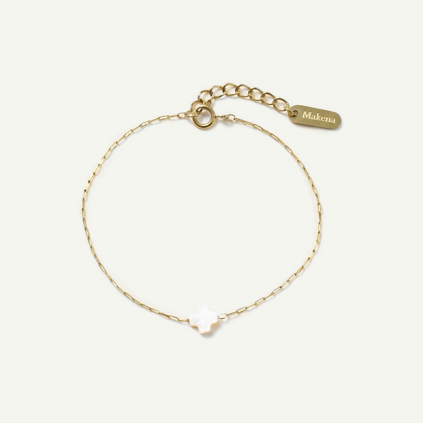 MOP Cross Bracelet, Gold