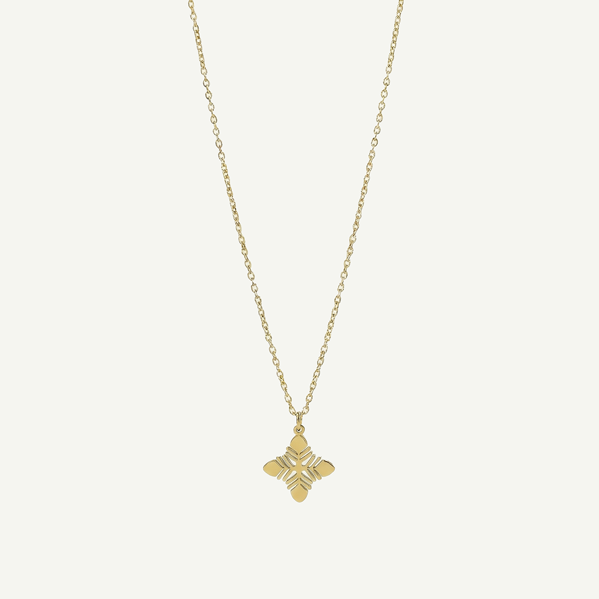 Leafy Protea Quilt Necklace, Gold