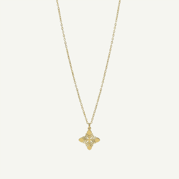 Leafy Protea Quilt Necklace, Gold