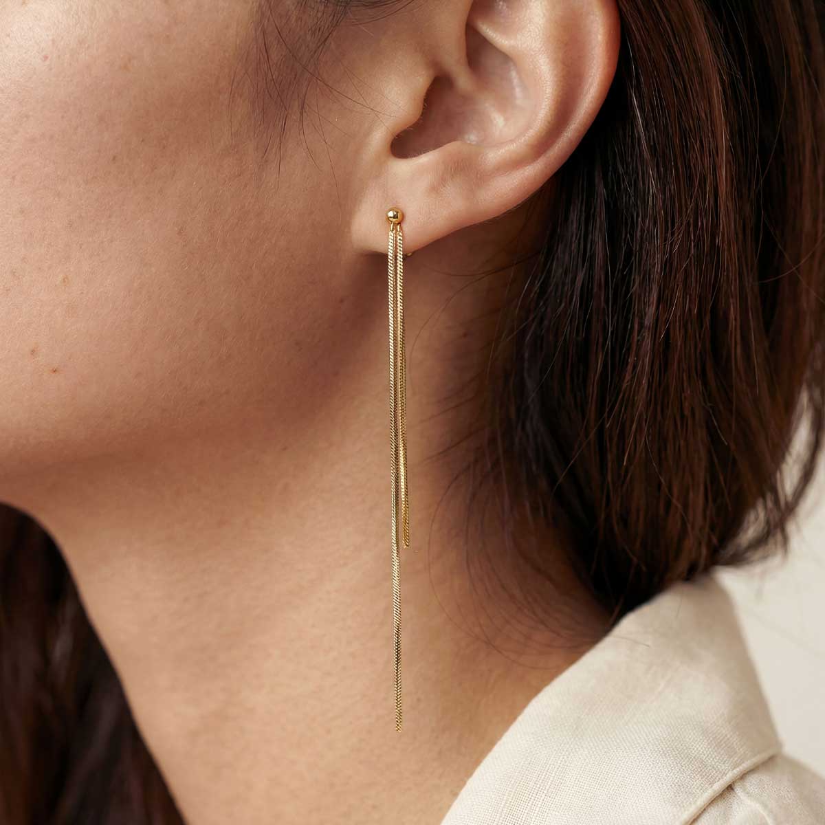 Sister Chain Earrings, Gold