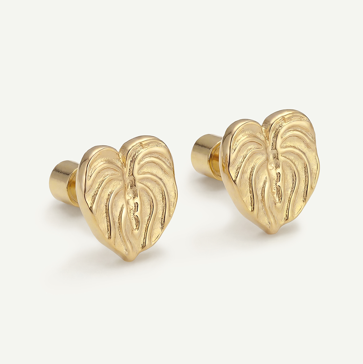 Anthurium Studs, Gold