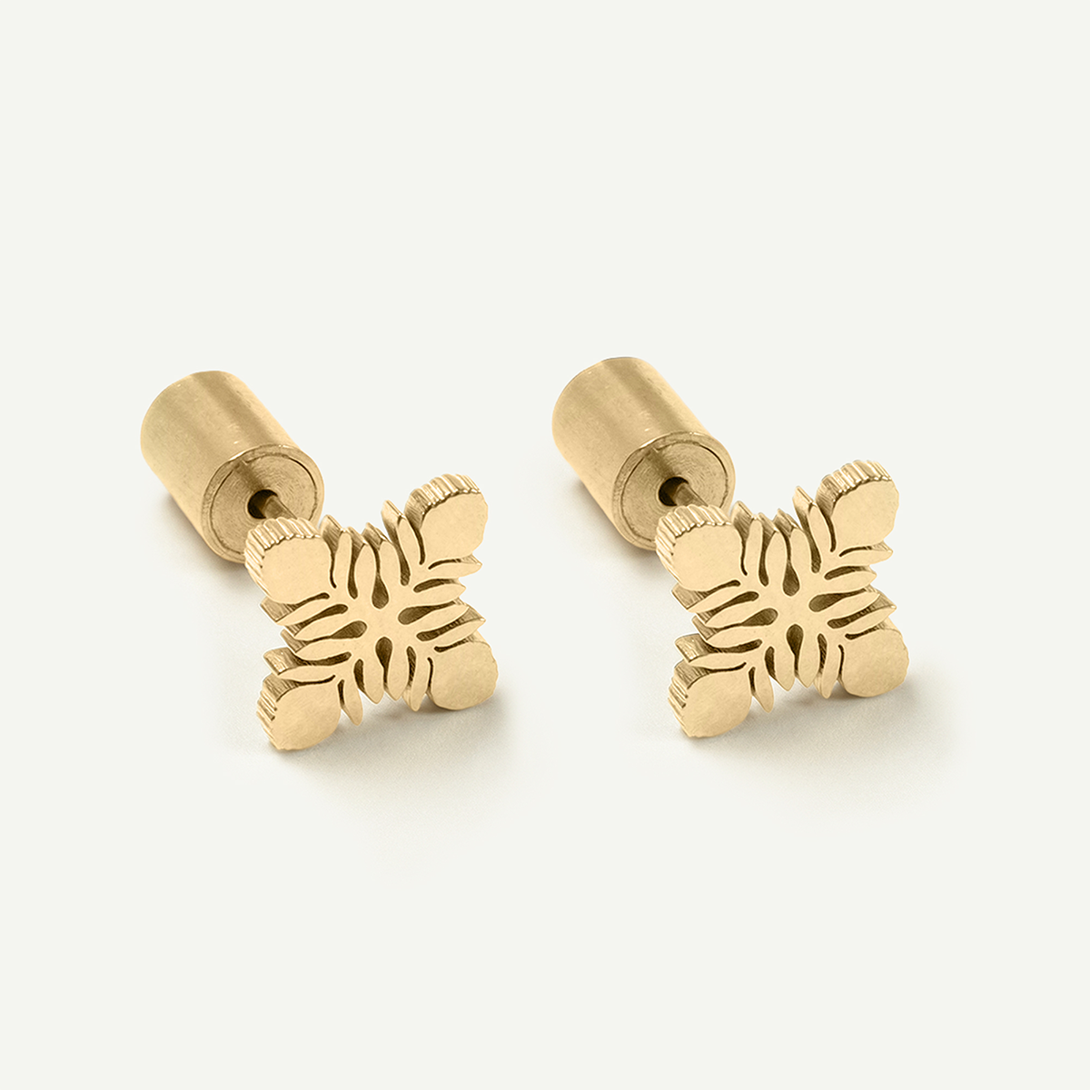 Leafy Protea Mini Studs, Gold