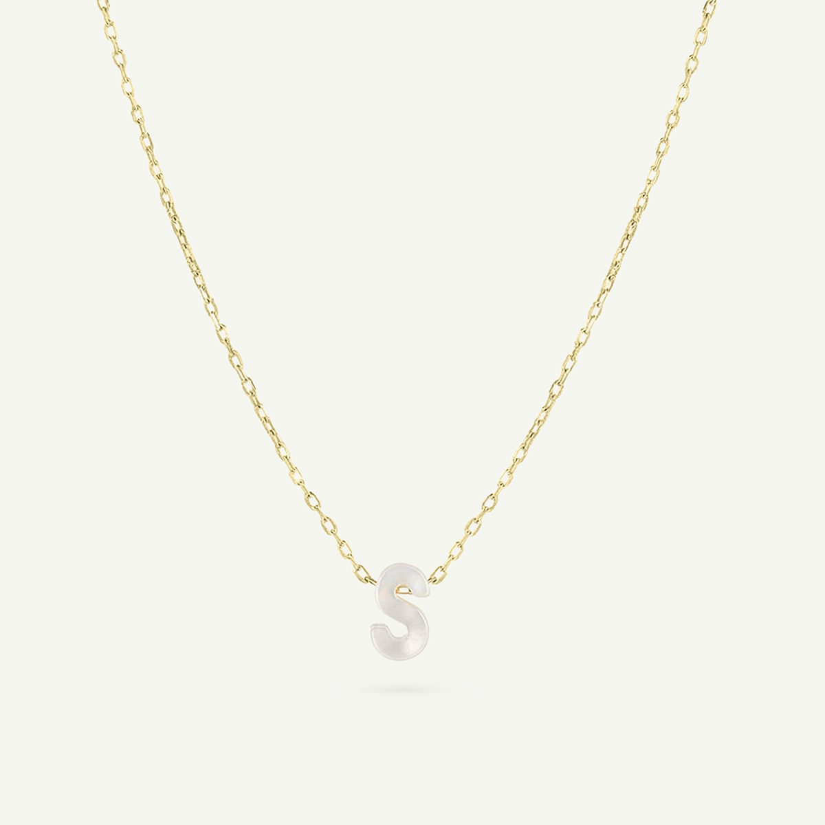 Monogram Mini Mother of Pearl Necklace